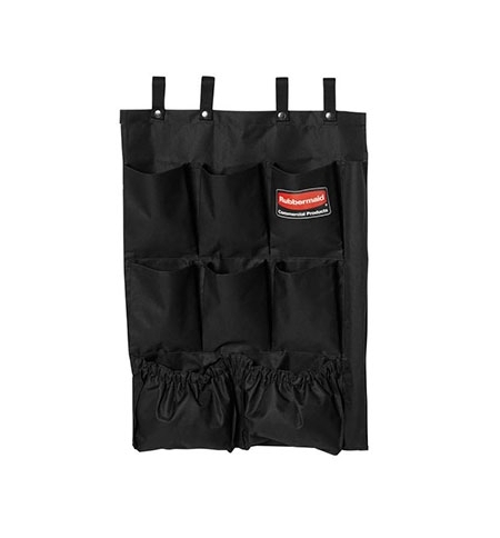 фото: Матерчатая полка с карманами Rubbermaid для всех моделей уборочных тележек черная, FG9T9000BLA