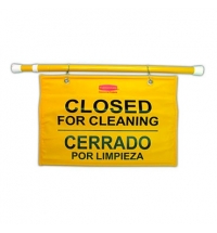 фото: Знак Закрыто на уборку Rubbermaid на штанге для дверных проемов, FG9S1600YEL