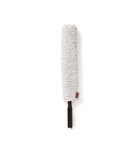 фото: Метелка для пыли Rubbermaid Hygen 72.5см гибкая, с белой насадкой с длинным ворсом, FGQ85200WH00