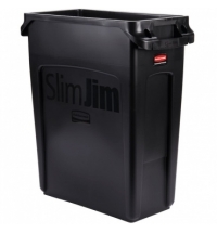 Контейнер для мусора Rubbermaid SlimJim 60л черный, с системой вентиляции, 1955959