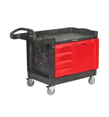 фото: Тележка промышленная Rubbermaid TradeMaster г/п 340кг с рабочим местом, FG453388BLA