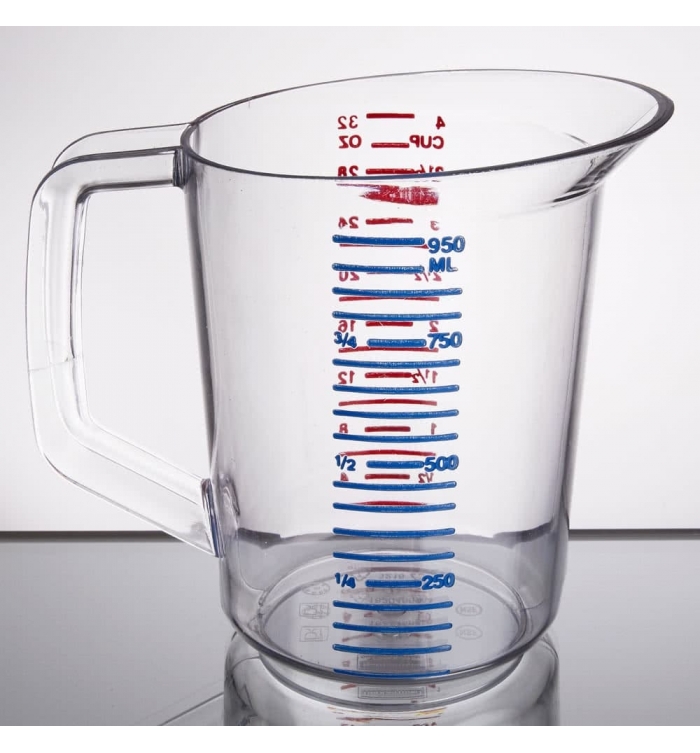Measuring cup crossed the line